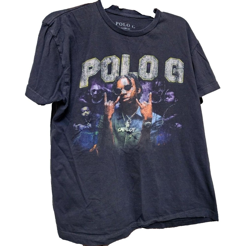 Polo G Black T-Shirt Size Large Rap Band